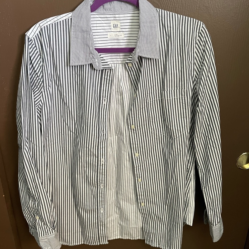 Long sleeve striped button down